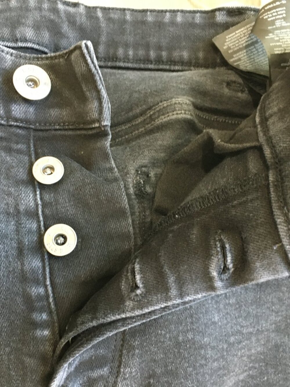 G STAR RAW 5620 3D Slim Black Wash 5 Pocket Logo Hardware Button Fly Denim Jeans - Picture 4 of 16